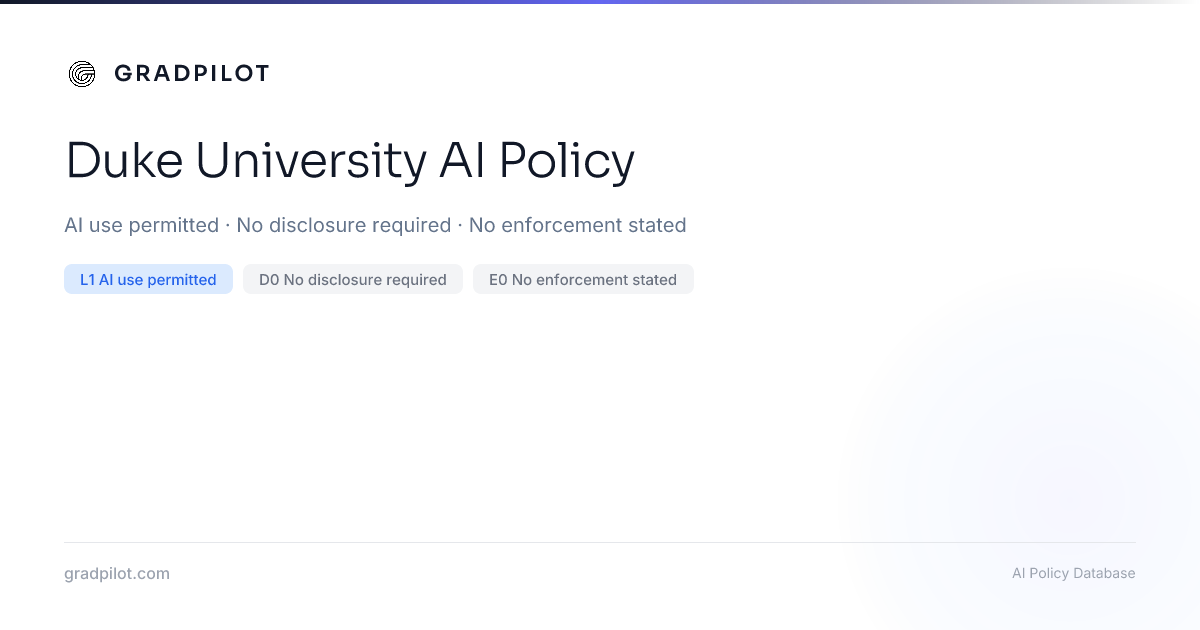 Duke University AI Policy: Can You Use ChatGPT? (2026) - GradPilot