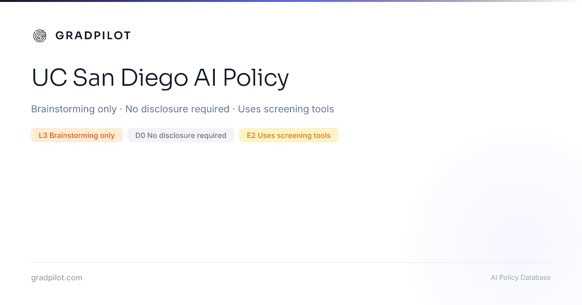 UC San Diego AI Policy: Can You Use ChatGPT? (2026) - GradPilot