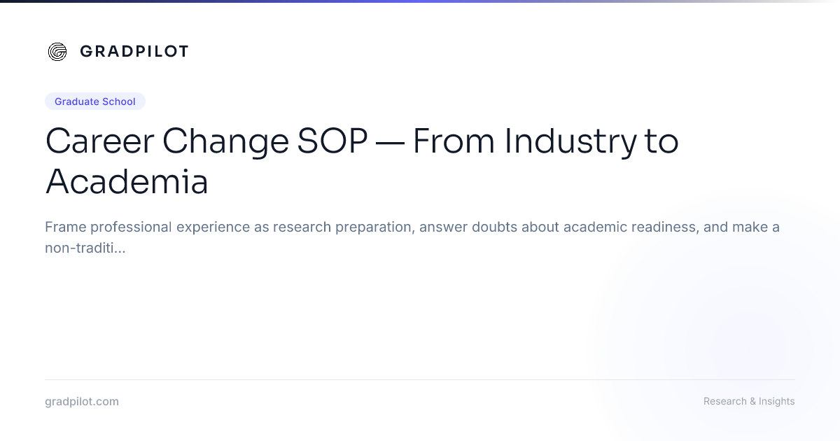 Career Changer's Guide to Writing a Statement of Purpose (From Industry ...