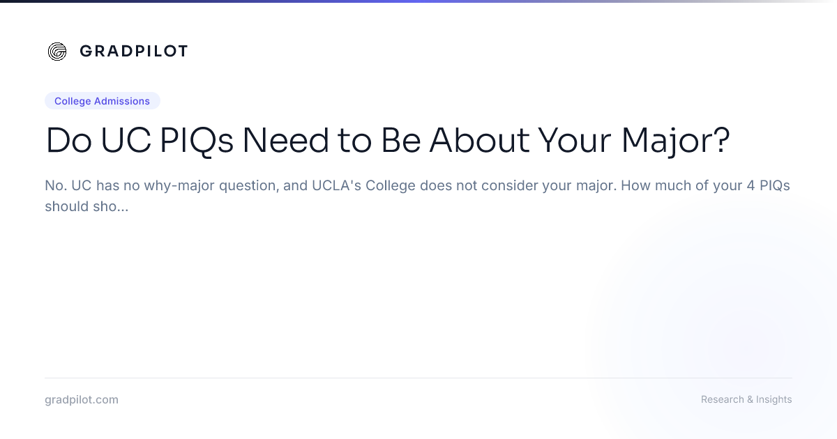 Do UC PIQs Need to Be About Your Major? - GradPilot