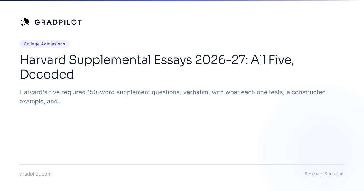 Harvard Supplemental Essays 2026-27: All Five, Decoded - GradPilot
