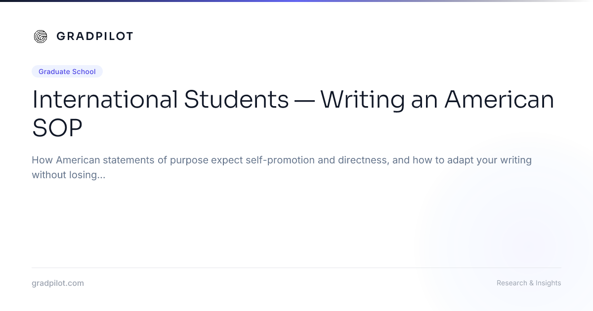 International Students: How to Write an American Statement of Purpose ...