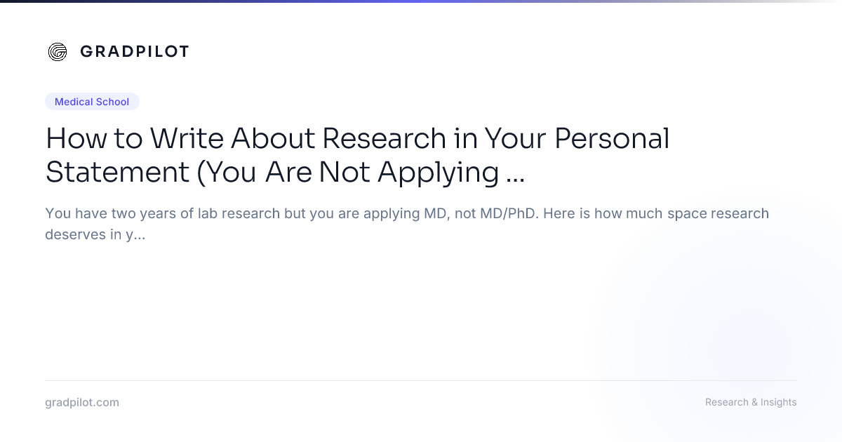How to Write About Research in Your Personal Statement (You Are Not ...