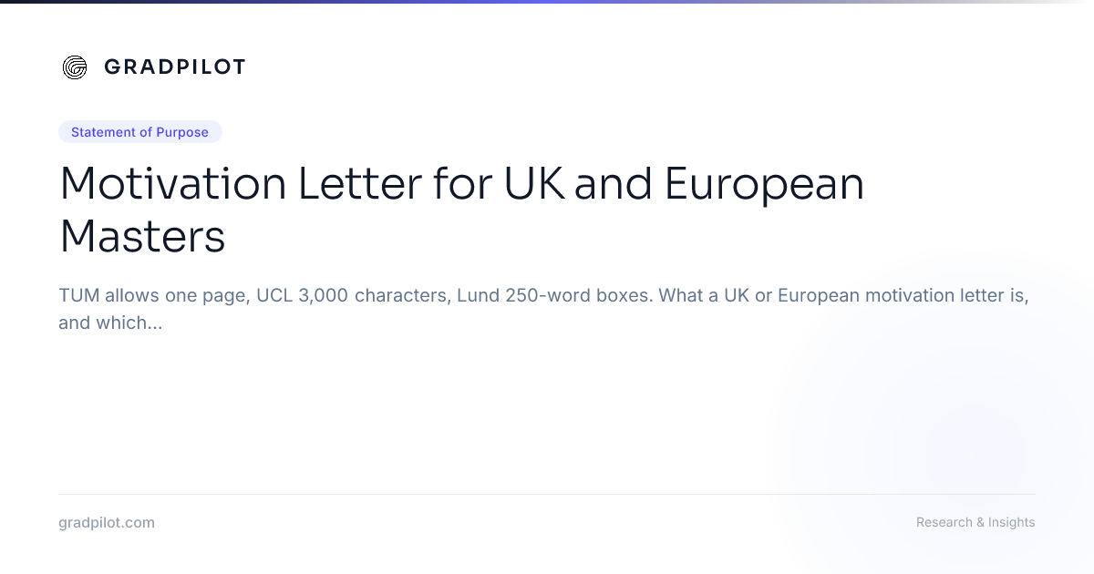 UK and European Motivation Letter Guide: What Sussex, Oxford, UCL, and ...
