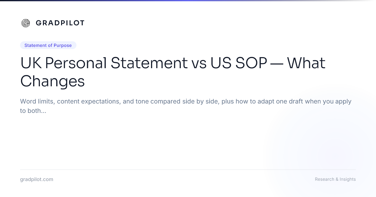 UK Personal Statement vs US Statement of Purpose: What Actually Changes ...